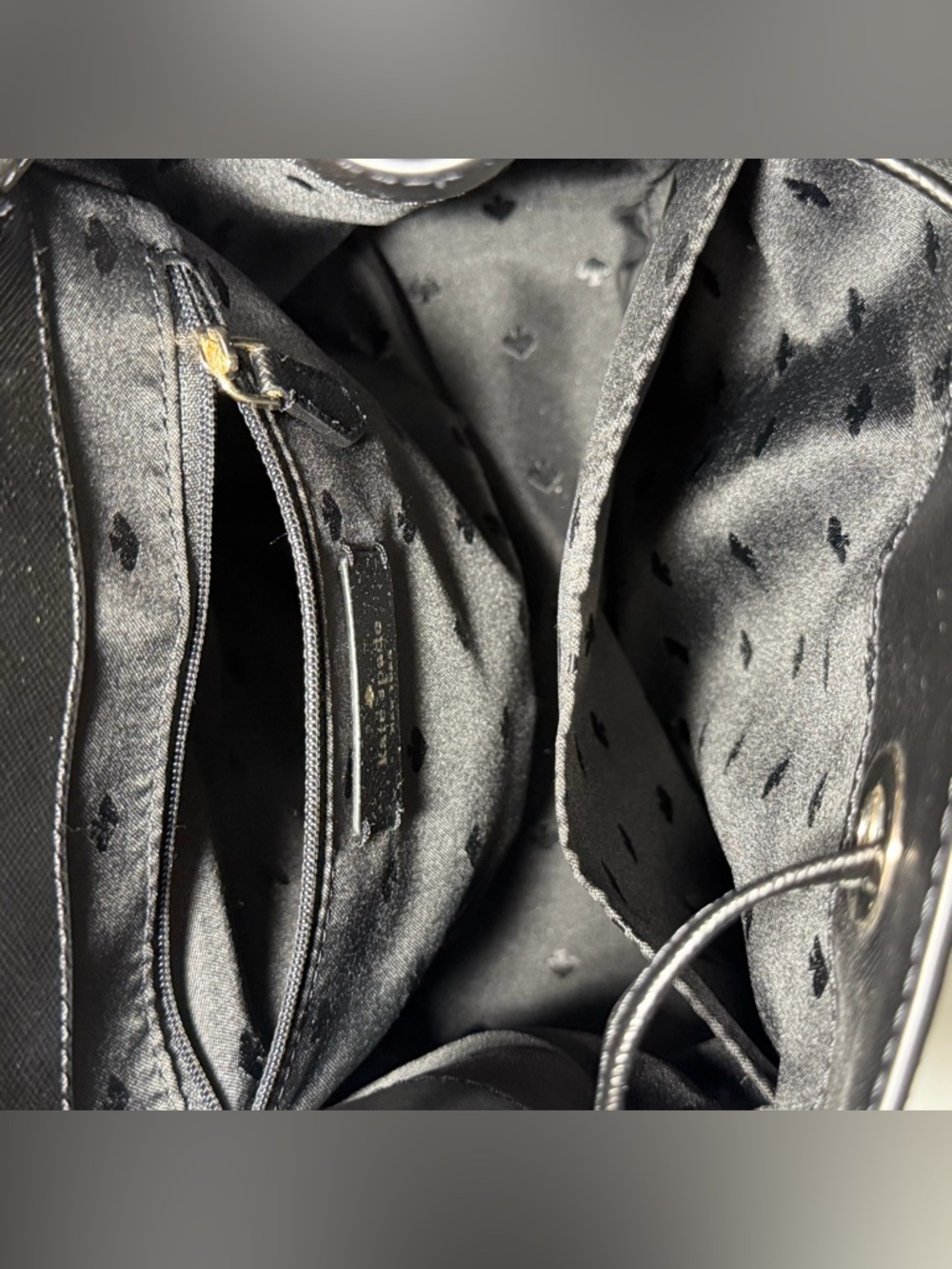 Kate Spade Lizzie Black Saffiano Leather Flap Backpack - Picture 13 of 13